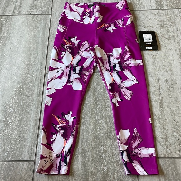 Avia leggings purple with floral design size M(7-8) for girls - Picture 1 of 6